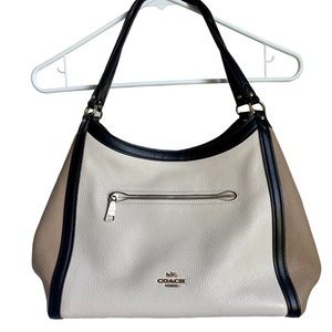 Coach shoulder bag in multicolor black, ivory and tan